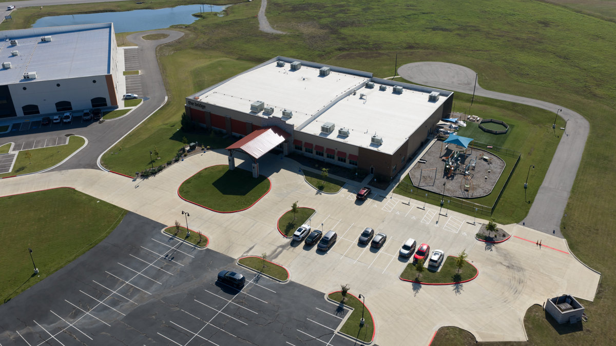 Drone 3d model of outcast smoothie bowls Backcourt Kitchen in ibc bank Aerial drone 3d model in Bixby, Ok, US