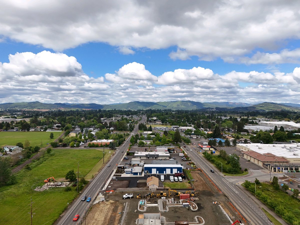 Drone 3d model of WB Adair St 4th Walmart TM 35 N Aerial drone 3d model in Cornelius, Or, US