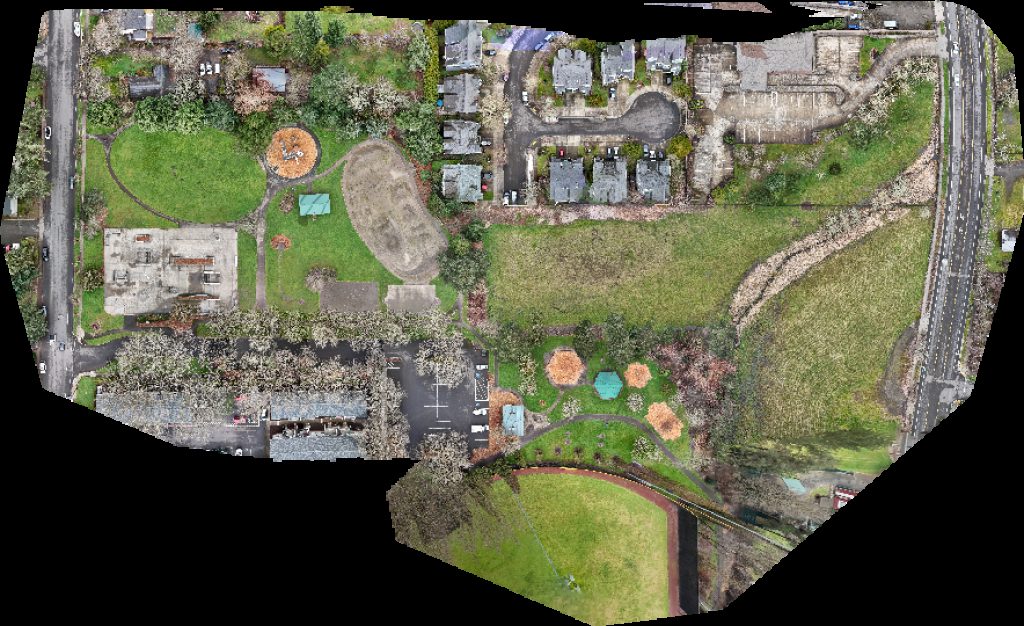 Drone map of Lincoln Park Chuck Bafaro Stadium in lincoln park Aerial drone map in Forest Grove, Or, US