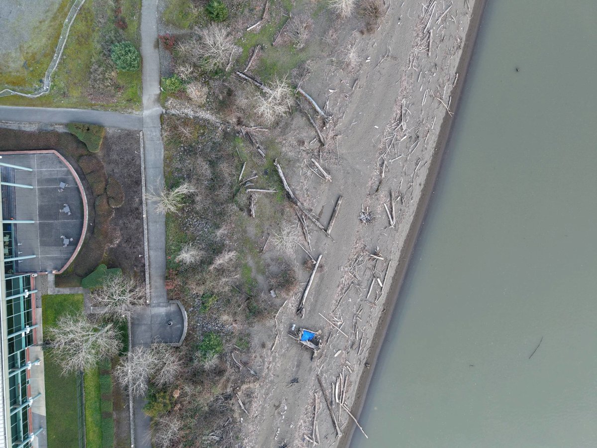 Drone 3d model of First Gear Academy Swan Island Beach in Overlook Aerial drone 3d model in Portland, Or, US