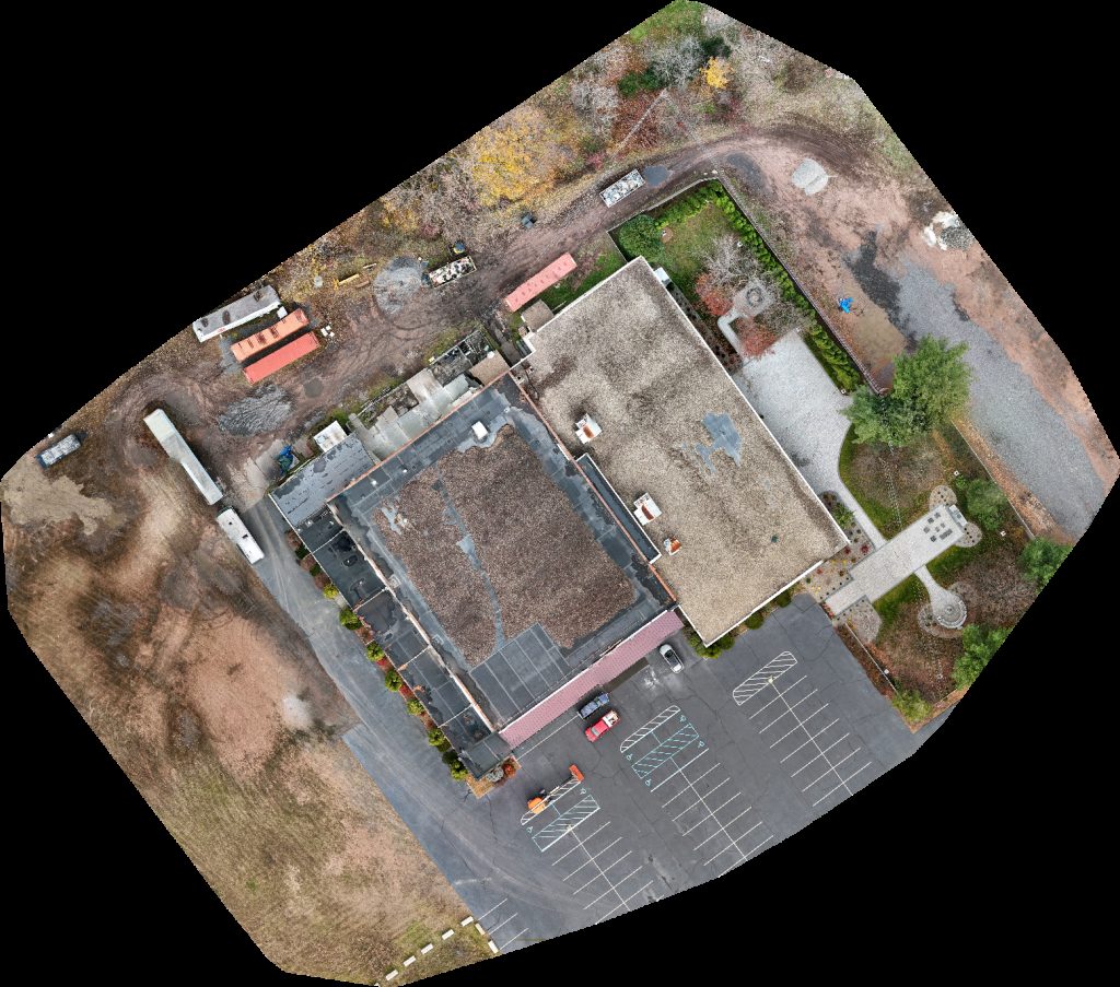Drone map of Manor on Main Johnnie s Service Station in main st Aerial drone map in Dickson City, Pa, US