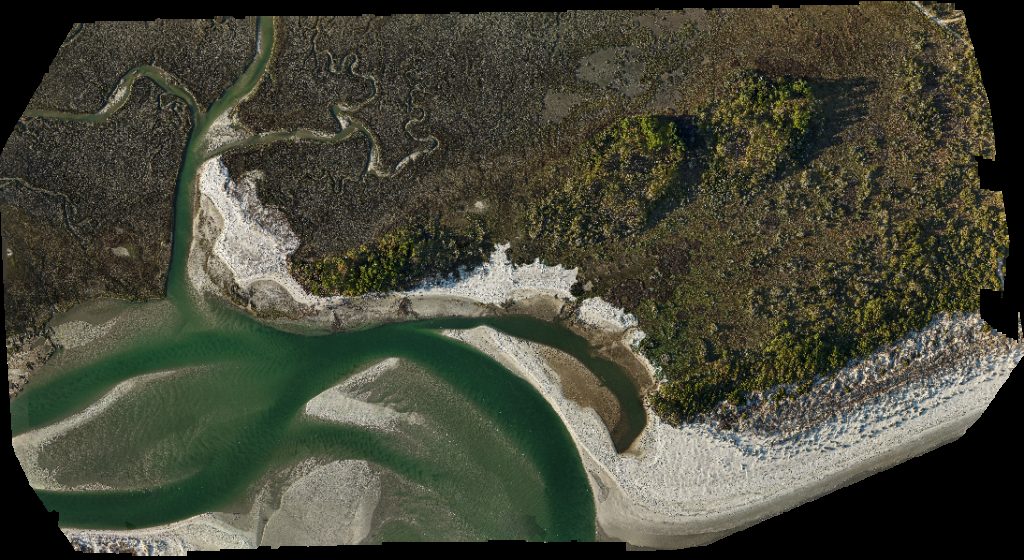 Drone map of cherry grove point Ocean view condo steps from the Inlet and marsh views in cherry grove Aerial drone map in North Myrtle Beach, Sc, US