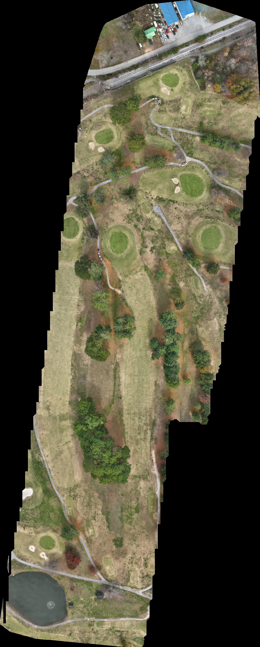 Drone map of Albrecht Publishing Group Tennessee Tech Golden Eagle Golf Club in center of Aerial drone map in Cookeville, Tn, US