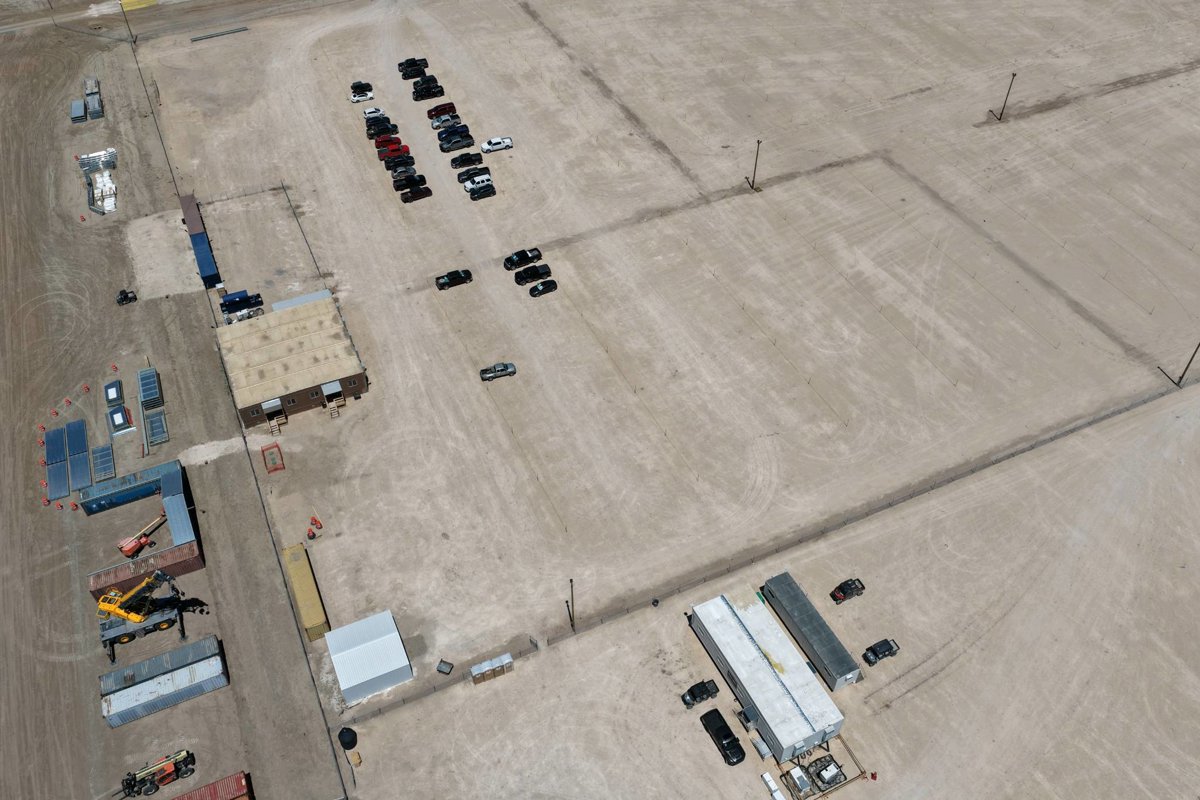 Drone 3d model of CPV Basin Ranch Energy Center MCT in rv park Aerial drone 3d model in Barstow, Tx, US