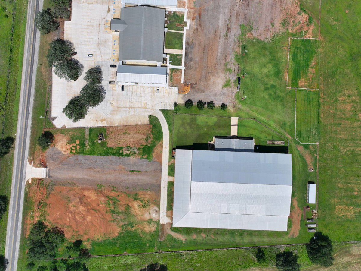 Drone 3d model of Cowboy Fellowship Santiago Garza Jiu Jitsu in lsa sports Aerial drone 3d model in Jourdanton, Tx, US
