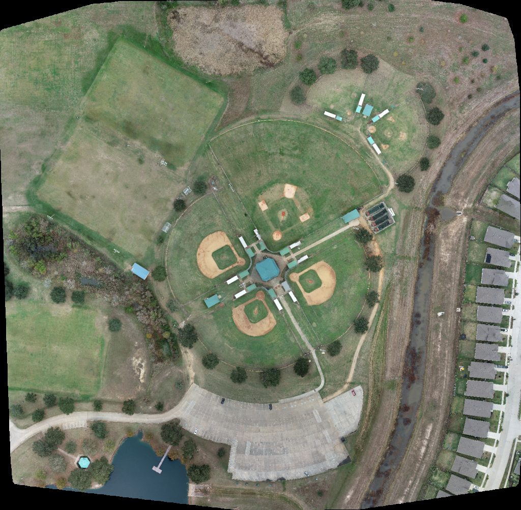 Drone map of Community Park Soccer Field 5 6 in community park Aerial drone map in Missouri City, Tx, US