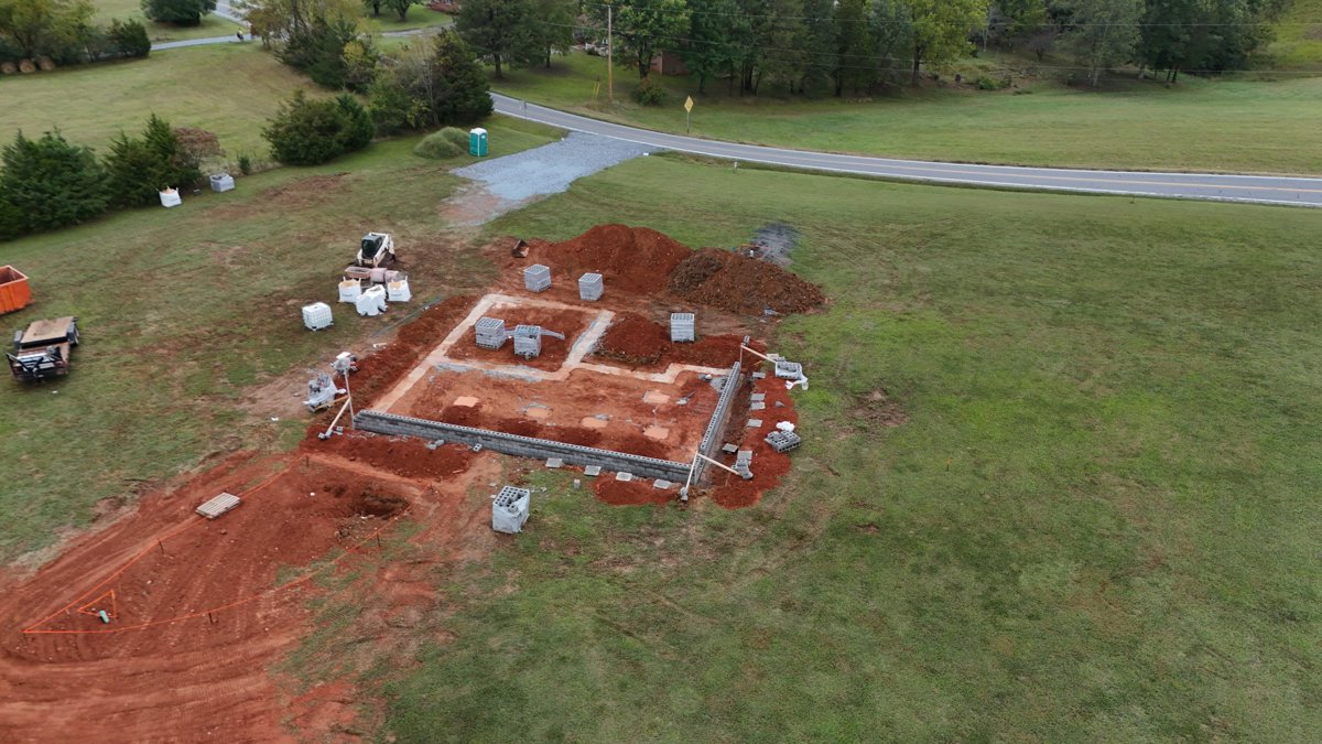 Drone 3d model of Rock Hollow Trout Stream Hickory Grove Church Aerial drone 3d model in Bedford, Va, US