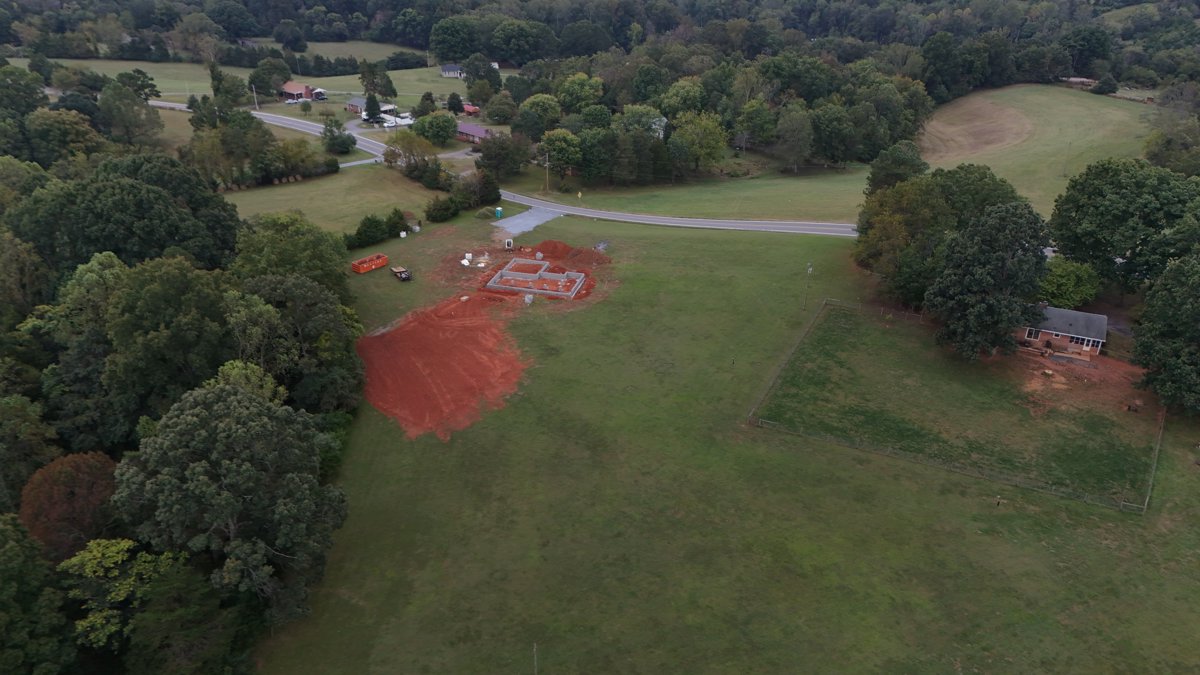 Drone 3d model of Rock Hollow Trout Stream Hickory Grove Church Aerial drone 3d model in Bedford, Va, US