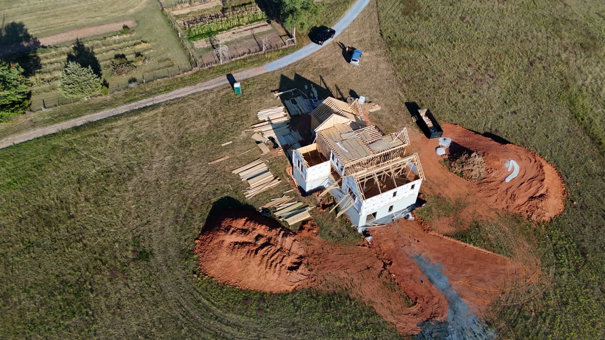 Drone 3d model of Gardner Pallets Inc Community Church in baptist church Aerial drone 3d model in Huddleston, Va, US