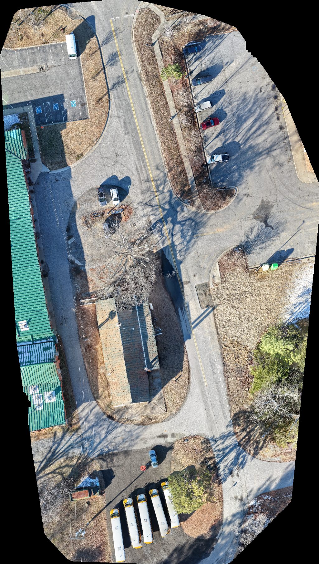 Drone map of Caroline Community Theatre FedEx OnSite in cvs pharmacy Aerial drone map in Ruther Glen, Va, US