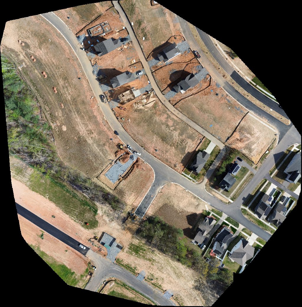 Drone map of Ladysmith Village by D R Horton Ryan Homes at South Single Family in Ladysmith Village: South River Aerial drone map in Ruther Glen, Va, US