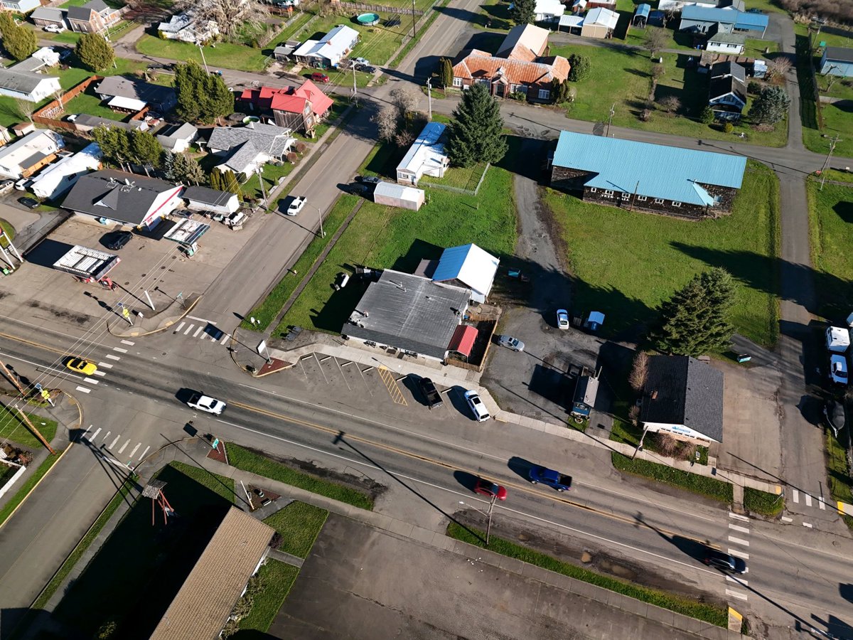 Drone 3d model of St Joseph Church Valley View Health Center Aerial drone 3d model in Pe Ell, Wa, US