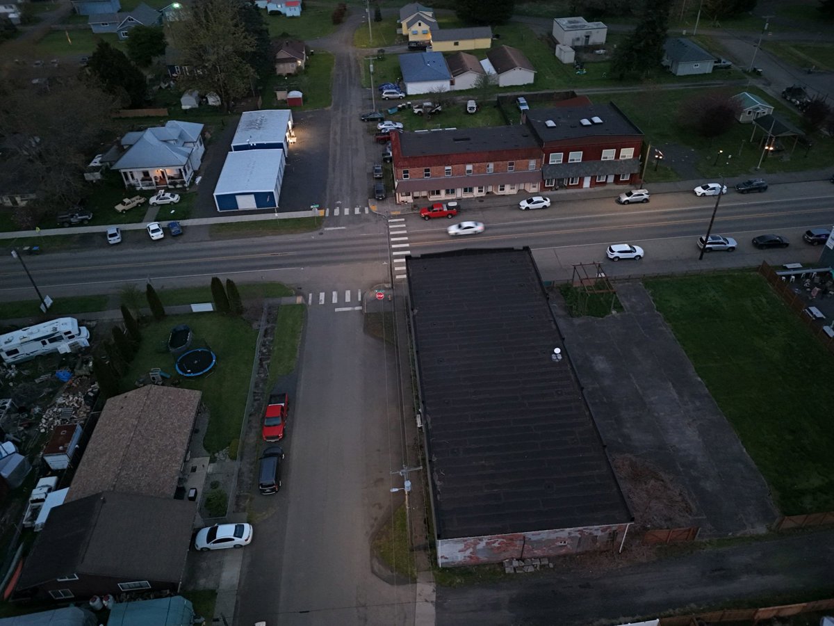 Drone 3d model of The Tin Snug Pub Aerial drone 3d model in Pe Ell, Wa, US