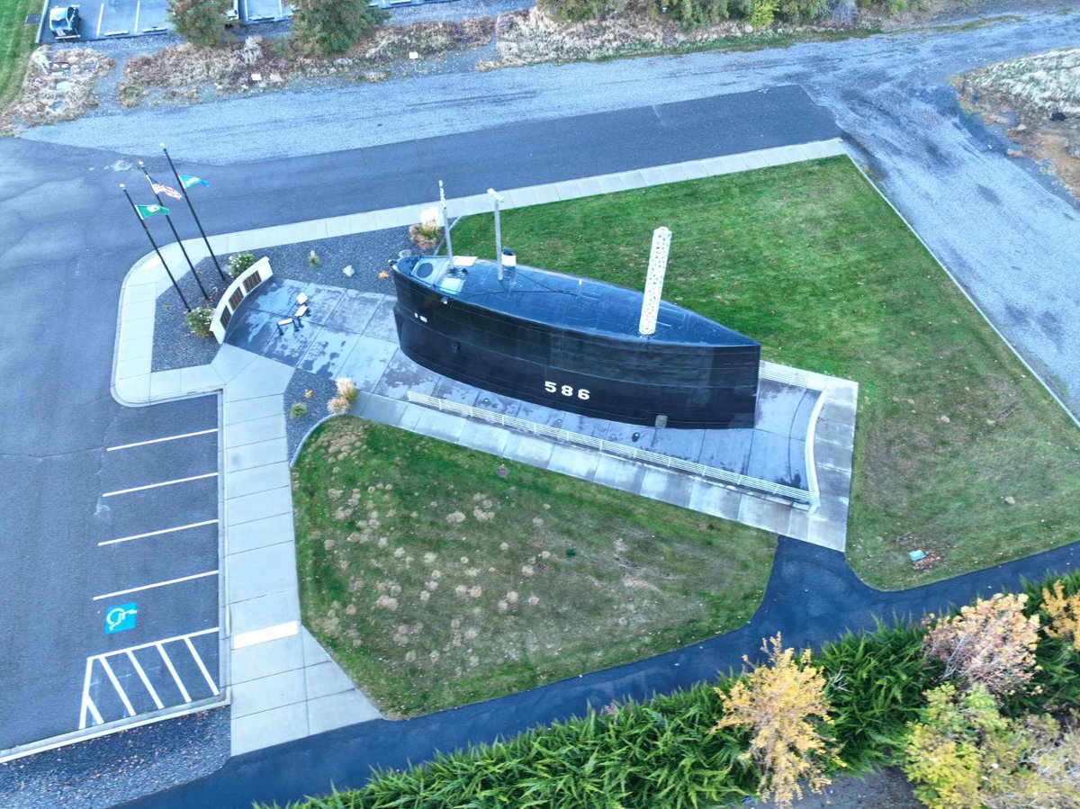 Drone 3d model of USS Triton Park Saturn Orbital Marker in services inc Aerial drone 3d model in Richland, Wa, US