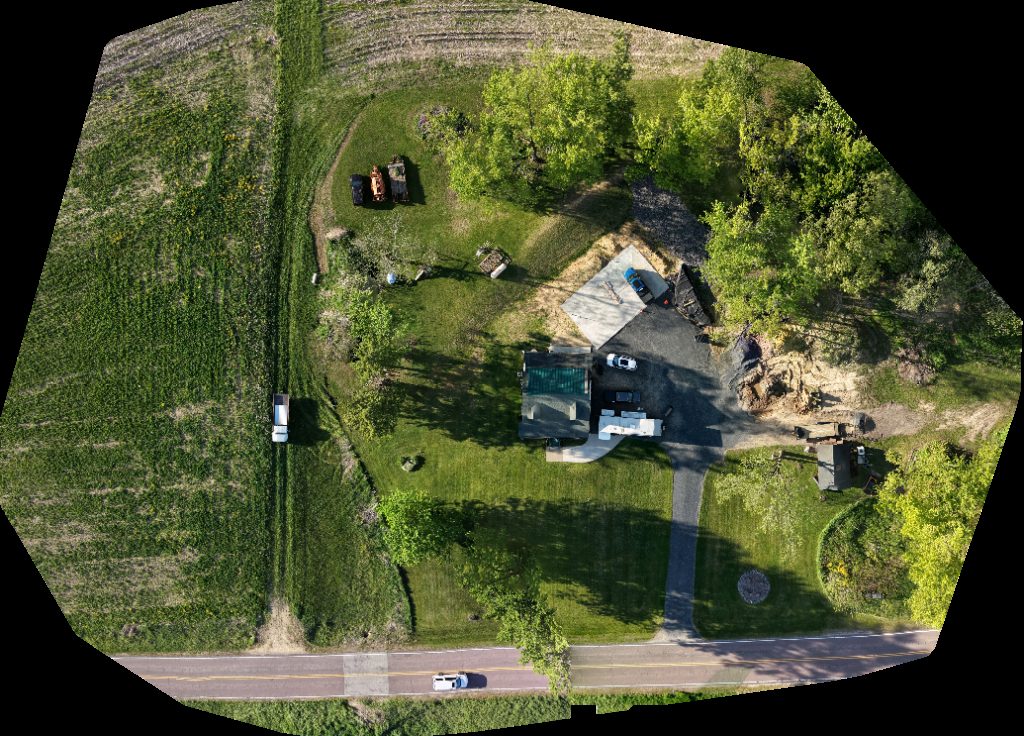 Drone map of Erickson Consulting Excavating L C Becker Brothers Outdoors Aerial drone map in Osseo, Wi, US