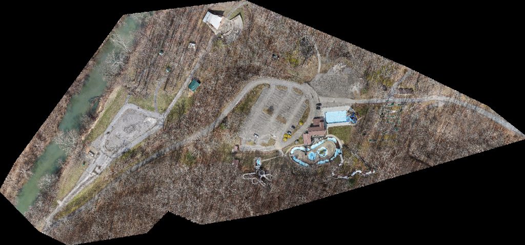 Drone map of Water Ways Amphitheater in water ways Aerial drone map in Julian, Wv, US
