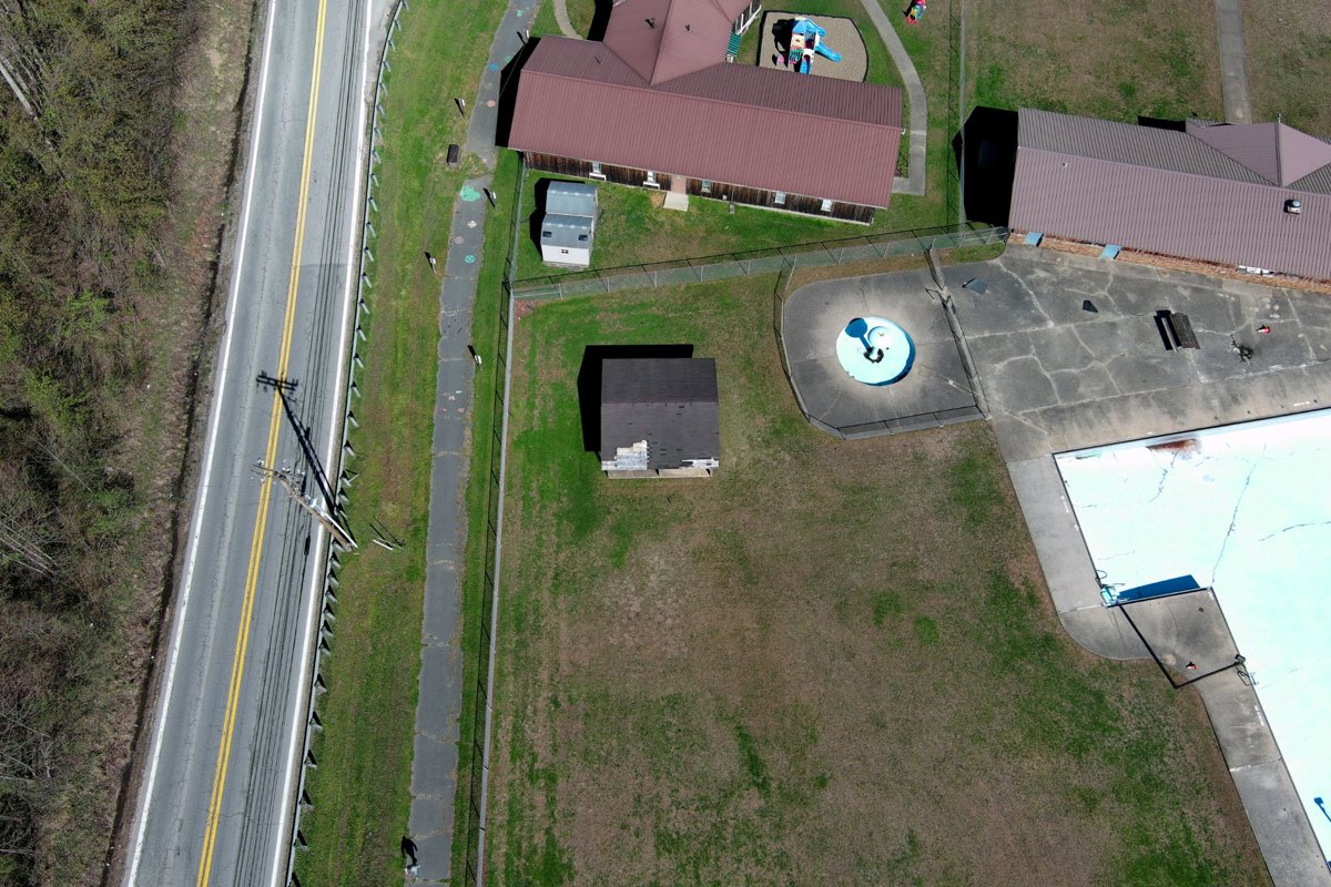 Drone 3d model of Pool Boone County Parks Maintenance Garage in boone county Aerial drone 3d model in Racine, Wv, US