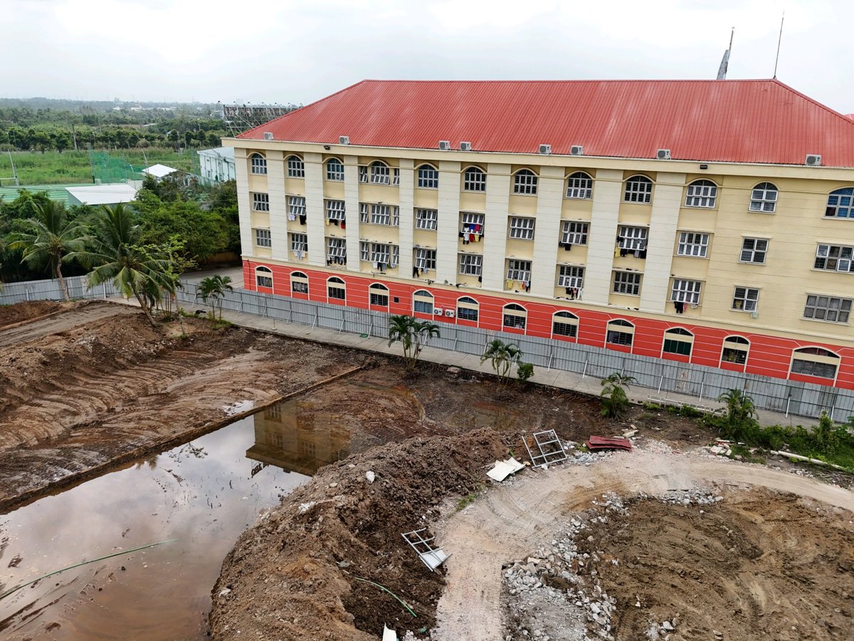 Drone 3d model of Thư Quán DNC South University dormitory Tho in cần thơ Aerial drone 3d model in Ninh Kiều, Can Tho, VN